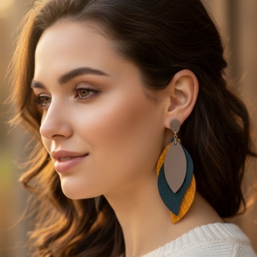 ✨NEW Tribal Elegant Multicolor Leaf Drop Earrings
